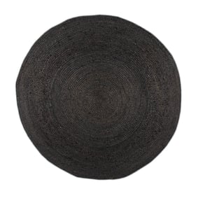 Jute vloerkleed - Fair Rond Zwart - sfeer