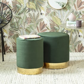Velvet poef - Belle Deluxe Donkergroen - product