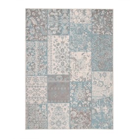 Patchwork vloerkleed - Miracle Grijs/Blauw - product