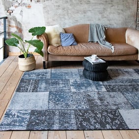 Patchwork vloerkleed - Dreams Grijs/Blauw