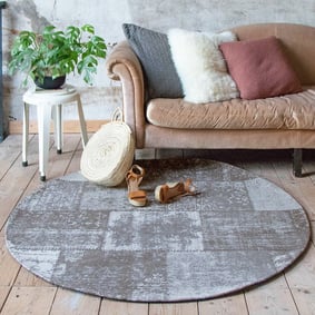 Rond patchwork vloerkleed - Dreams Grijs