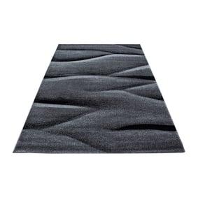 Modern vloerkleed - Lucca Zwart - sfeer