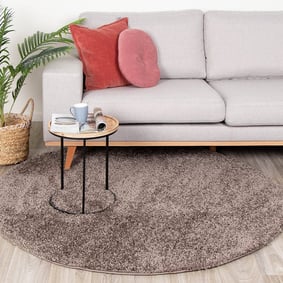 Rond hoogpolig vloerkleed - Lofty Taupe