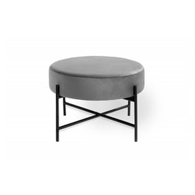 Velvet poef – Mesa Grijs - product