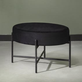 Velvet poef – Mesa Zwart