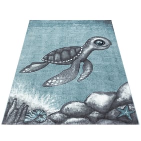 Kindervloerkleed - Bambi Schildpad Blauw - product