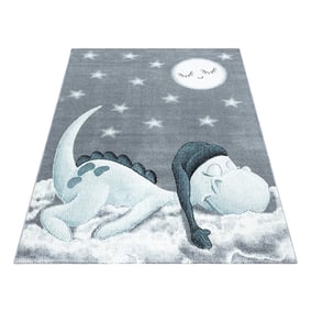 Kindervloerkleed - Bambi Dino Blauw - product