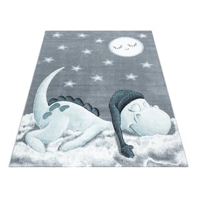 Kindervloerkleed - Bambi Dino Blauw - sfeer