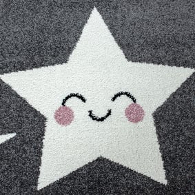 Rond Kindervloerkleed - Anna Sterren Grijs - sfeer