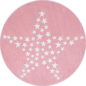 Rond Kindervloerkleed - Bambi Ster Roze