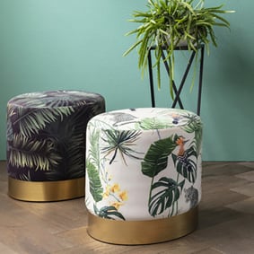 Velvet poef – Beau Deluxe Palmblad - product