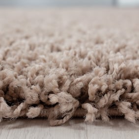 Rond hoogpolig vloerkleed - Sade Beige - sfeer