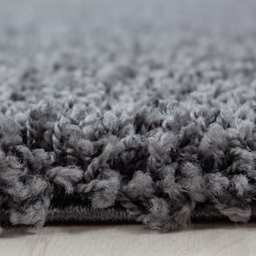 Rond hoogpolig vloerkleed - Sade Grijs - sfeer