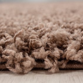 Rond hoogpolig vloerkleed - Sade Mokka - sfeer