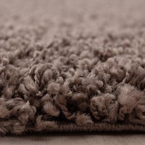 Rond hoogpolig vloerkleed - Sade Taupe - sfeer