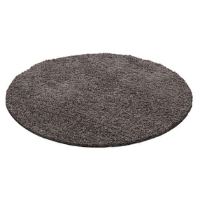 Rond hoogpolig vloerkleed - Sade Taupe