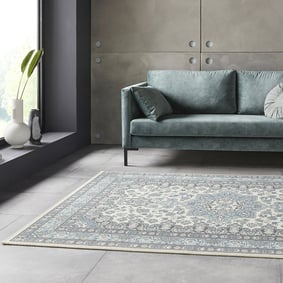 Perzisch tapijt - Mirkan Parun Blauw Creme