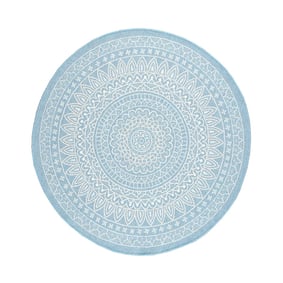 Rond Buitenkleed - Summer Azteca Lichtblauw - sfeer