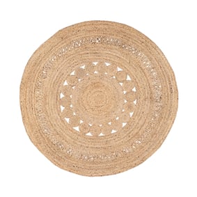 Jute vloerkleed - Fair Rond Rotan Naturel - sfeer