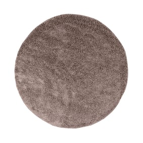 Rond hoogpolig vloerkleed - Lofty Taupe - product