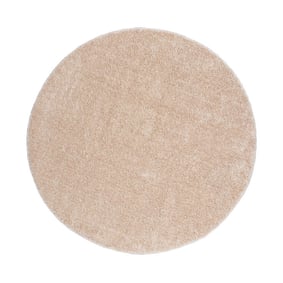 Rond hoogpolig vloerkleed - Glazy Creme - product