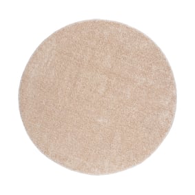 Rond hoogpolig vloerkleed - Glazy creme - sfeer