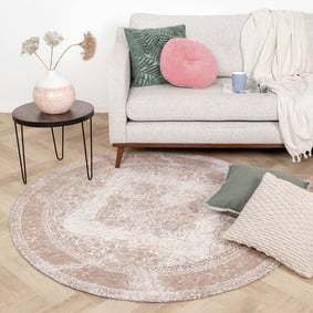 Rond Vintage vloerkleed - Admire Taupe