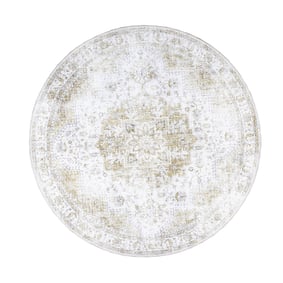 Rond Vintage vloerkleed - Lago Groen - sfeer