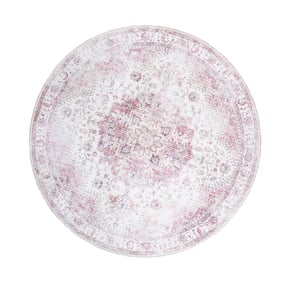 Rond Vintage vloerkleed - Lago Roze - sfeer