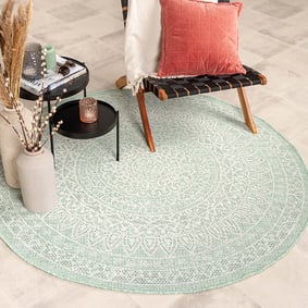 Rond Buitenkleed - Summer Azteca Mint