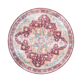 Rond Vintage vloerkleed - Azara Rood - product