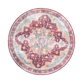 Rond Vintage vloerkleed - Azara Rood - sfeer