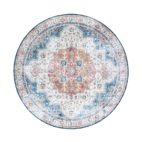 Rond Vintage vloerkleed - Azara Lichtblauw - sfeer