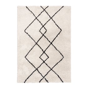 Hoogpolig vloerkleed - Sensa Pair Creme/Zwart - sfeer