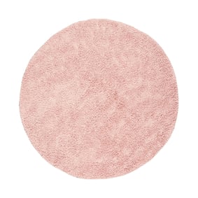 Rond hoogpolig vloerkleed - Lofty Roze - sfeer