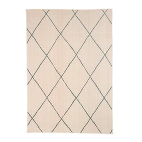 Scandinavisch buitenkleed - Odin Lines Creme/Groen - sfeer