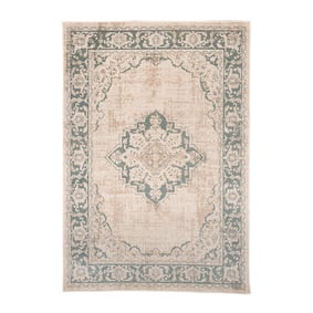 Vintage vloerkleed - Spring Medaillon Creme/Groen - sfeer
