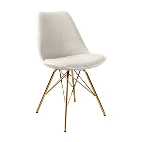 Stoel Velvet Ivoor - Goud frame