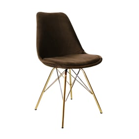 Stoel Velvet Koffiebruin - Goud frame