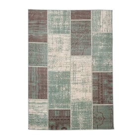 Patchwork vloerkleed - Spring Groen/Grijs - sfeer
