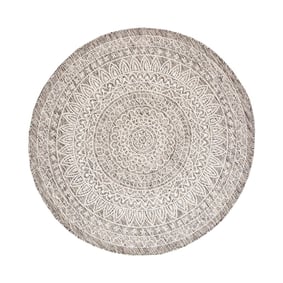 Rond Buitenkleed - Summer Azteca Lichtgrijs - sfeer