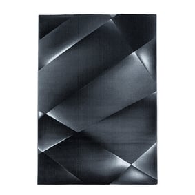 Modern vloerkleed - Streaky Design Zwart - sfeer