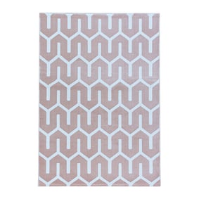 Modern vloerkleed - Streaky Pattern Roze/Wit - product