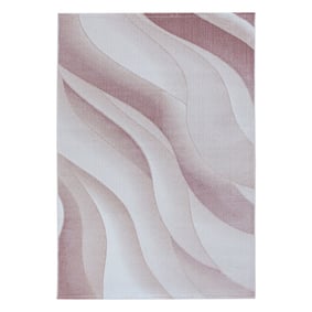 Modern vloerkleed - Streaky Waves Roze/Creme - product