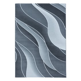 Modern vloerkleed - Streaky Waves Grijs/Wit - sfeer