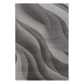 Modern vloerkleed - Streaky Waves Bruin/Beige - sfeer