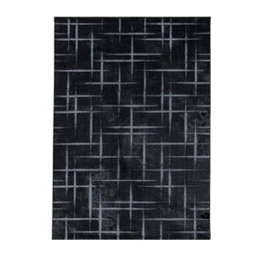Modern vloerkleed - Streaky Skretch Zwart/Grijs - sfeer