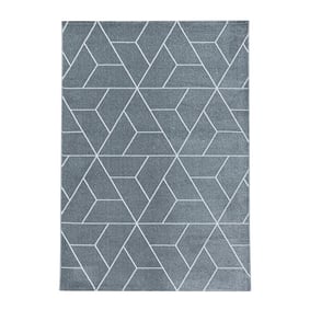 Retro vloerkleed - Stencil Triangle Grijs/Wit - product