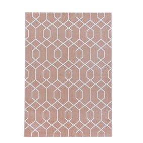 Retro vloerkleed - Stencil Pattern Roze/Wit - product