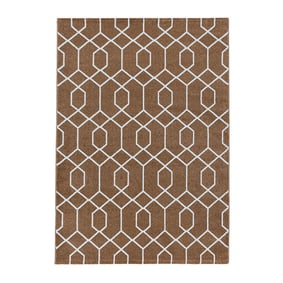 Retro vloerkleed - Stencil Pattern Bruin/Wit - product